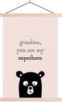 Beau cadeau pour la fête des mères - Citation grand-mère tu es mon super-héros - affiche d'école super-héros rose clair en textielposter 60x90 cm - Tirage photo sur affiche textielposter (décoration murale salon / chambre)