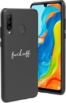 iMoshion Hoesje Geschikt voor Huawei P30 Lite Hoesje Siliconen - iMoshion Design hoesje - Zwart / Fuck Off