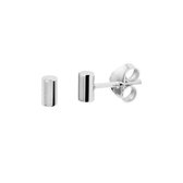 YO&NO - Oorbellen - Zilver - Oorknoppen - balkje - rond - 3/5mm - Sieraden Vrouw - Gerhodineerd - Zilver 925