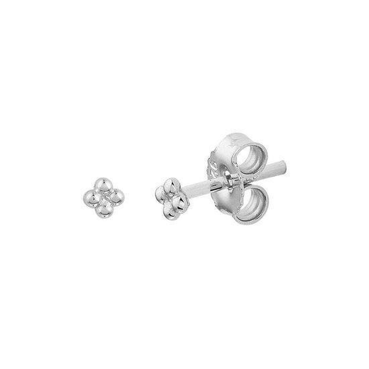 YO&NO - Oorbellen - Zilver - Oorknoppen - 4 Bolletjes - 2.5/2.5mm - Sieraden Vrouw - Gerhodineerd - Zilver 925