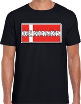 Denemarken / Denmark landen t-shirt zwart heren 2XL