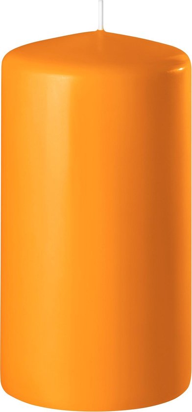 8x Oranje cilinderkaarsen/stompkaarsen 6 x 10 cm 36 branduren - Geurloze kaarsen oranje - Woondecoraties