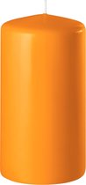 8x Oranje cilinderkaarsen/stompkaarsen 6 x 10 cm 36 branduren - Geurloze kaarsen oranje - Woondecoraties