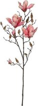 Roze Magnolia/beverboom kunsttak kunstplant  90 cm - Kunstplanten/kunsttakken - Kunstbloemen boeketten
