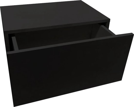 Armoire de chevet flottante - armoire suspendue - avec tiroir - largeur 50 cm - noir