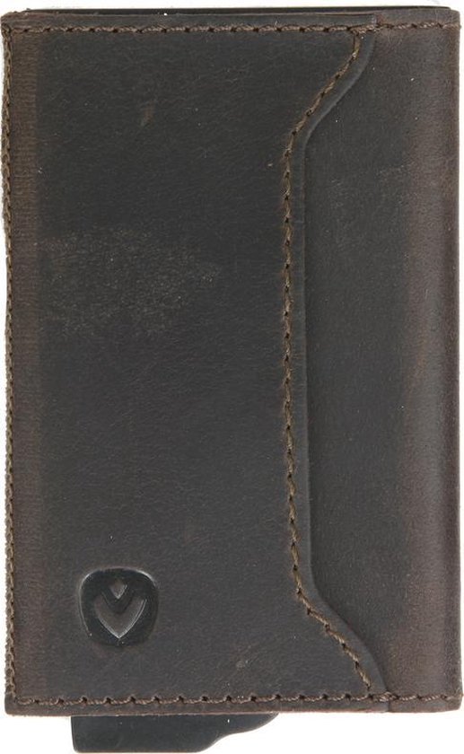 Pasjeshouder met ejector - Leren sleeve - 6 tot 7 pasjes - RFID - Vintage Bruin