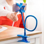 Universele mobiele telefoon houder met flexibele arm en knijper- blauw