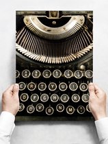 Plaque murale: Retro Typewriter Keys - Machine à écrire / Machine à écrire - Vintage - 30 x 42 cm