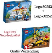 Lego PAKKET LEGO CITY 60252-60253 / LEGO City 4+ Constructiebulldozer 60252 + LEGO City IJswagen 60253