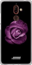 Nokia 7 Plus Hoesje Transparant TPU Case - Purple Rose #ffffff