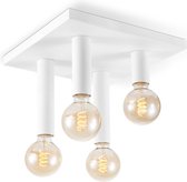 Home Sweet Home - Moderne LED Plafondlamp Drip - Wit - 35/35/23cm - Vierkant - geschikt voor E27 fitting - 4 lichts Plafondlamp gemaakt van metaal