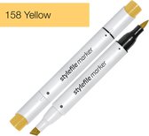 Stylefile Marker Brush - Yellow - Hoge kwaliteit twin tip marker met brushpunt