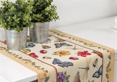 Tafelloper - luxe gobelinstof - Butterfly - Vlinder - Zonnebloem - Loper 100 x 40 cm