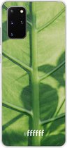 Samsung Galaxy S20+ Hoesje Transparant TPU Case - Leaves Macro #ffffff