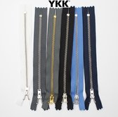 Lot **YKK** Metalen Broekritsen 6 st Mixkleuren 20cm **Extra Strong**