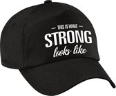 This is what strong looks like pet / cap zwart voor dames en heren - baseball cap - fitness / crossfit / krachtsport - cadeau petten / caps