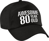 Awesome 80 year old verjaardag pet / cap zwart voor dames en heren - baseball cap - verjaardags cadeau - petten / caps