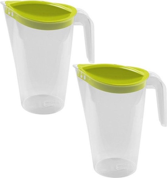 Cabilock Pichet En Plastique 4000 Ml Avec Couvercle - Pichet Étanche Pour Jus, Eau Et Boissons - Jaune