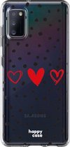 HappyCase Samsung Galaxy A41 Flexibel TPU Hoesje Stip Hartjes print