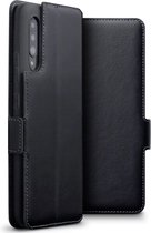 Qubits - lederen slim folio wallet hoes - Samsung Galaxy A90 - Zwart