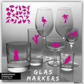Glas Markers - 24 stuks - Transparant Roze