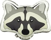 THE ZOO COLLECTION - kussen, CUSHION, raccoon, polyester canvas, wasbeer
