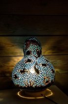 Handgemaakte Kalebas Sfeerlamp - Oceaandieren- Design Lamp voor in de Woonkamer- Te Gebruiken als Sfeerlamp/Nachtlamp/Kinderlamp - Inclusief 40 Watt ampul