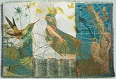 NIN-NIT - Plaid - Bird Blanket - geweven deken - sprei - unieke print - 220x160 cm