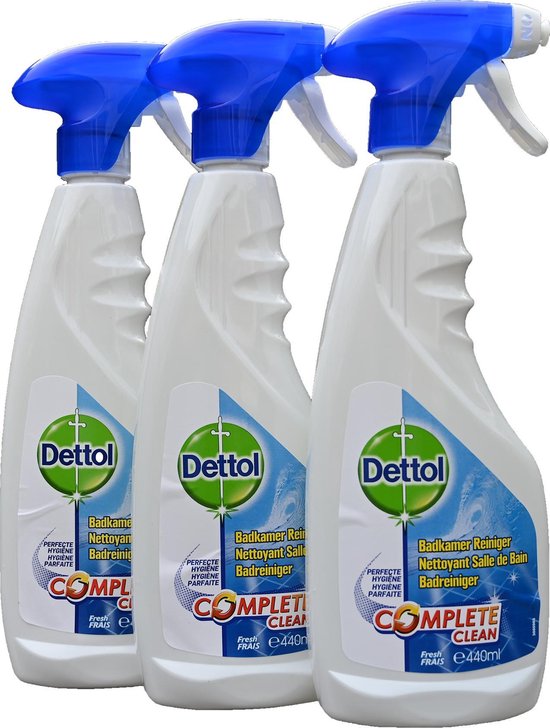 Dettol spray badkamer reiniger - doodt 99,9% bacterien - 3 flessen | bol.com