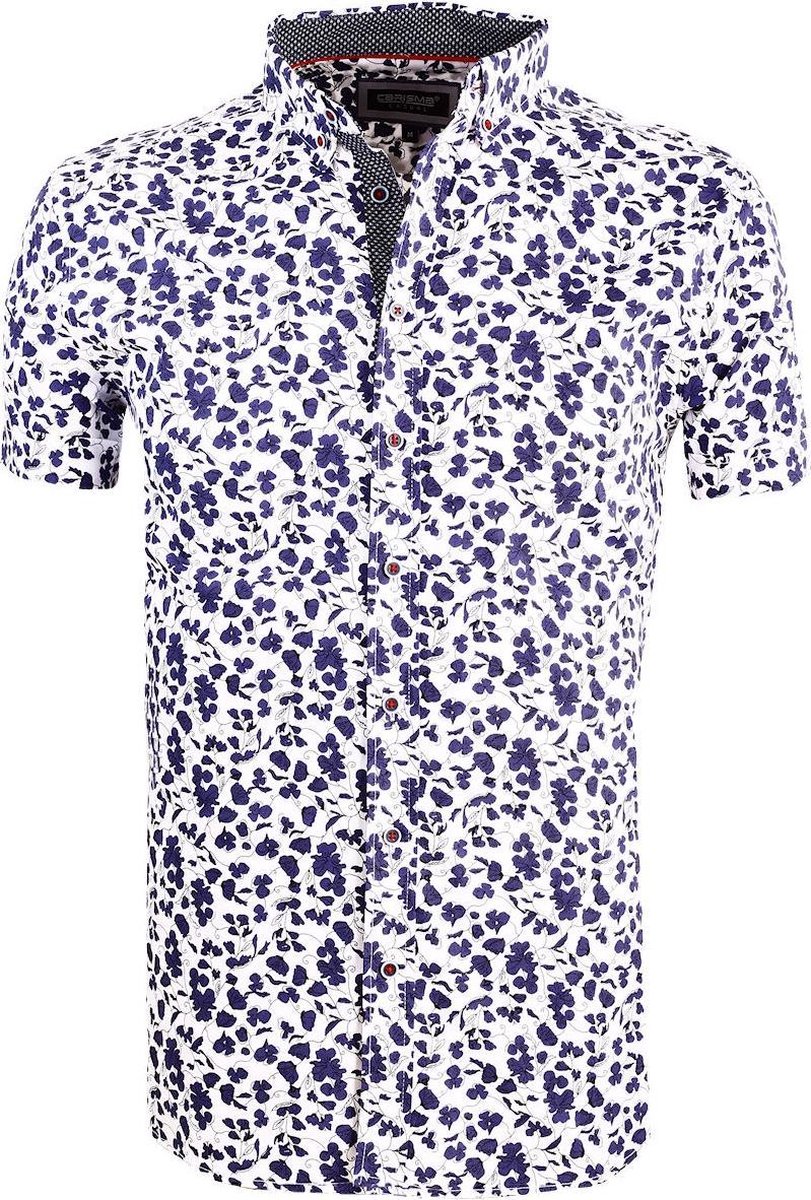 Carisma Overhemd Korte Mouw Met Bloemenprint Wit 9113 - L
