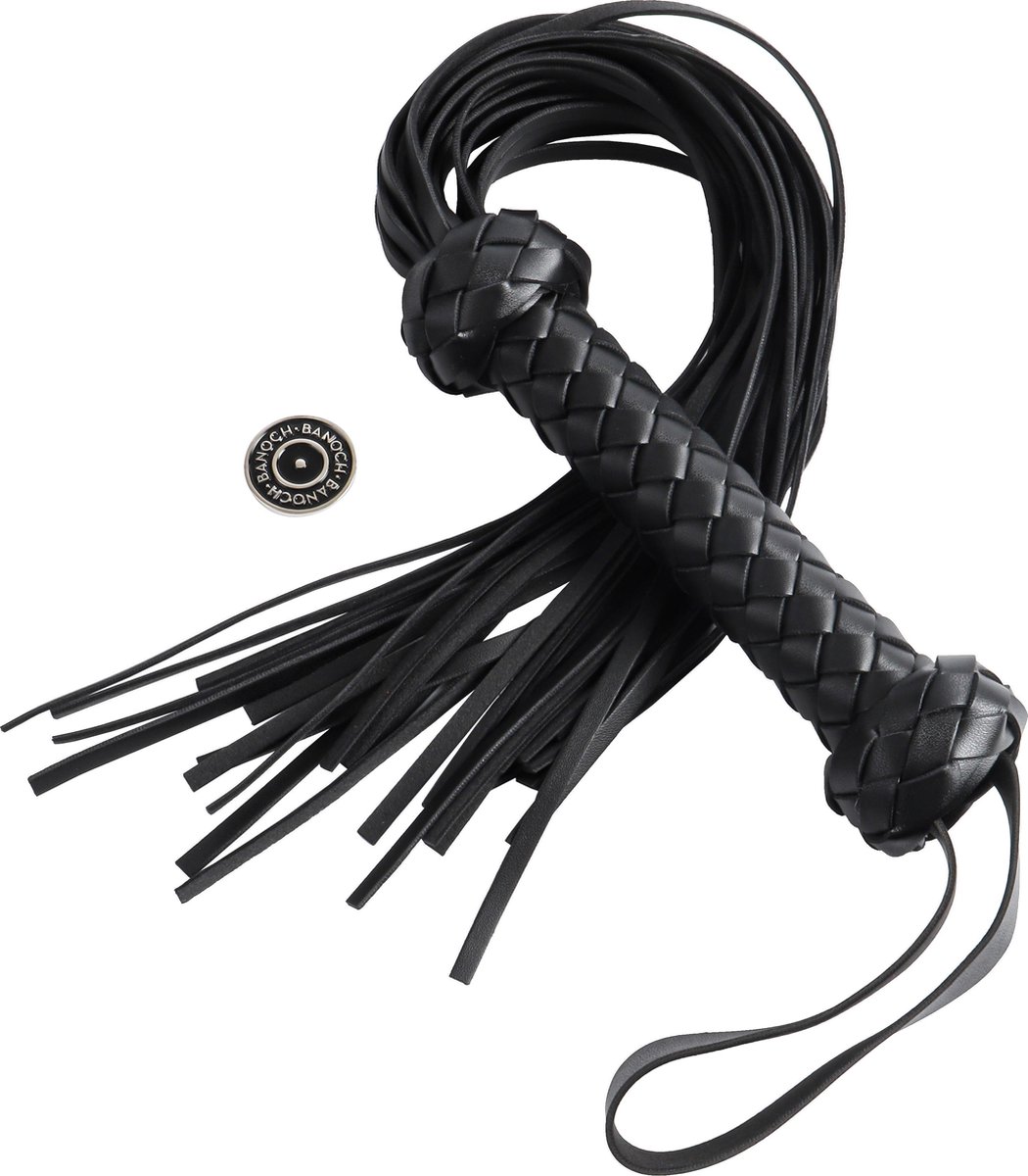 Goedkoopste Banoch | Flogger Black | Korte zwarte zweep | 64 cm | BDSM