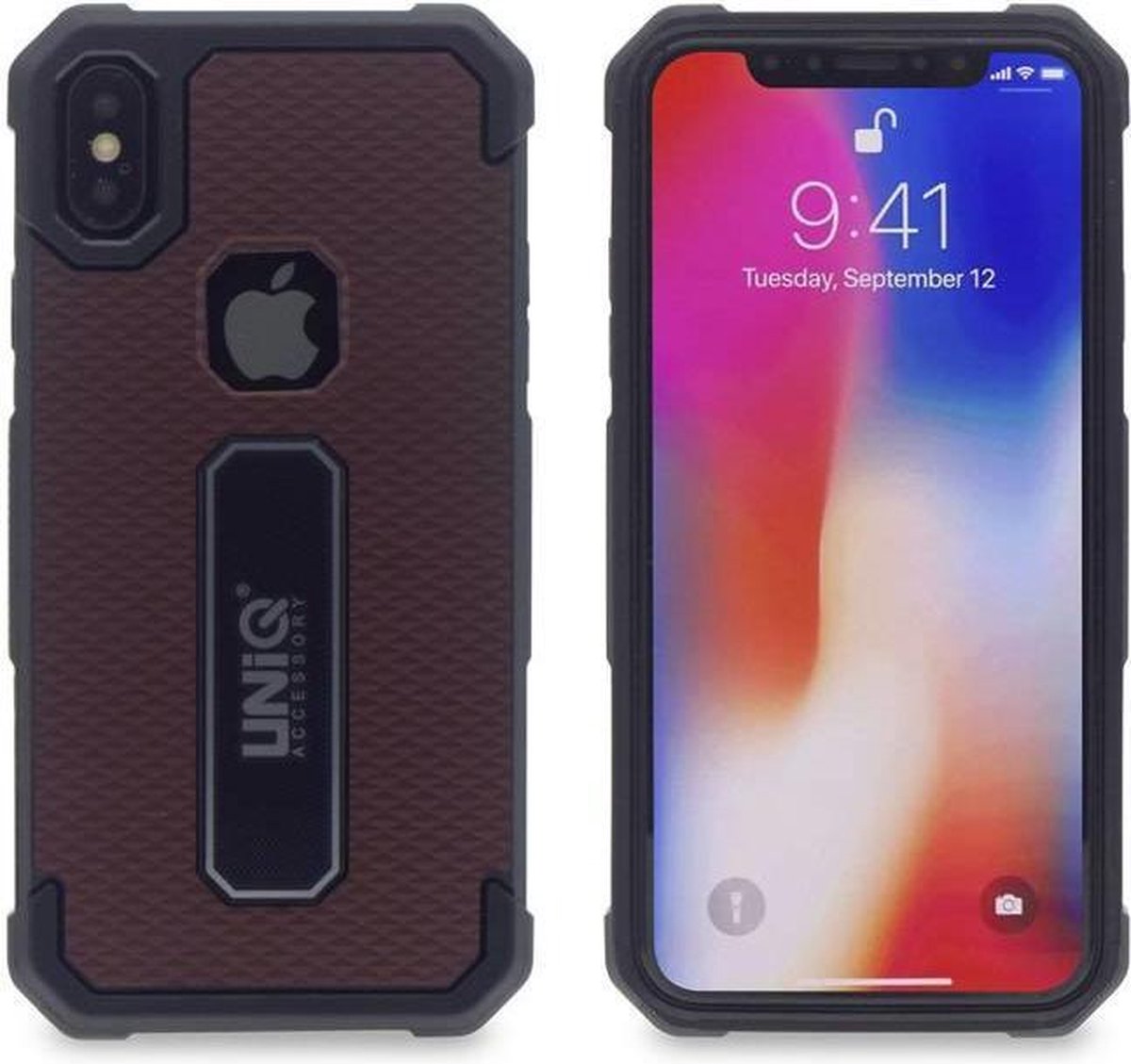 UNIQ Accessory iPhone X-Xs Hard Case Backcover metallic print - Koper