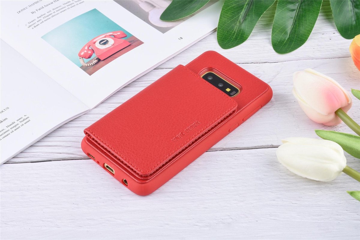 UNIQ Accessory Galaxy S10e Kunstleer Backcover hoesje - Rood (S10e)