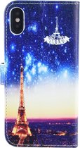 Print hoesje iPhone X-Xs -Book Case-Pasjeshouder- Magneetsluiting