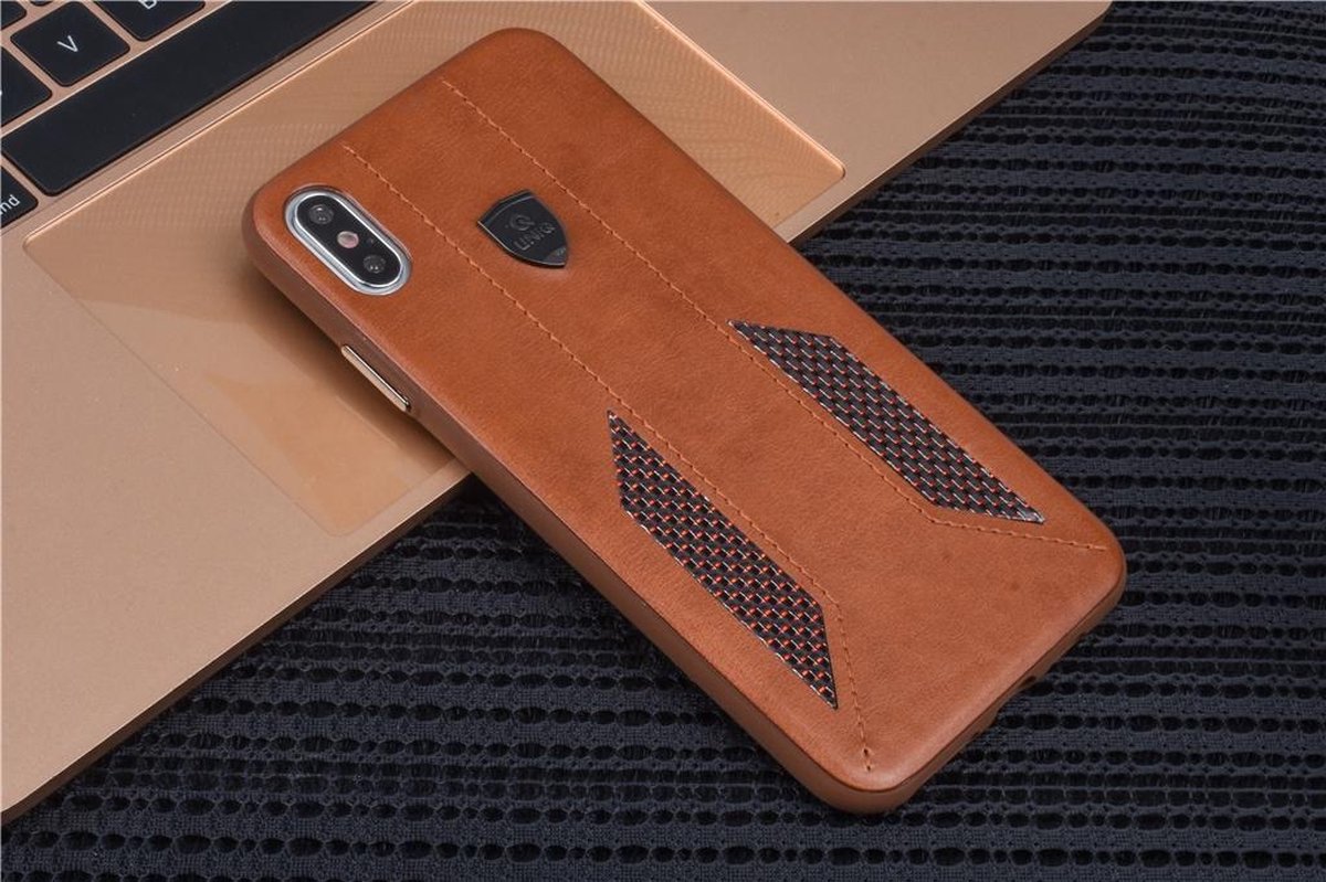 UNIQ Accessory iPhone Xs Max Kunstleer Hard Case Back cover - Bruin- 8719273284285