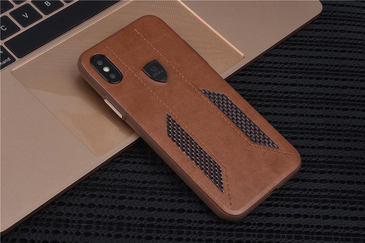 UNIQ Accessory iPhone X-Xs Kunstleer Hard Case Back cover - Bruin