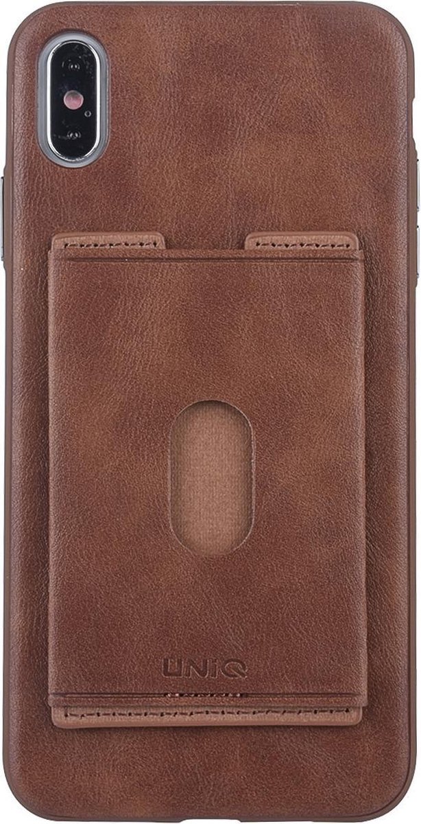 UNIQ Accessory iPhone X-Xs Kunstleer Backcover hoesje met portemonnee - Bruin