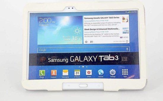 Verward zijn Vuilnisbak Atlas Samsung Galaxy Tab 3 10.1 Smart Tablethoes Wit voor bescherming van tablet  (P5210)-... | bol.com