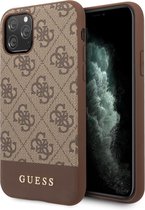 Bruin hoesje van Guess - Backcover - iPhone 11 Pro Max - GUHCN65G4GLBR