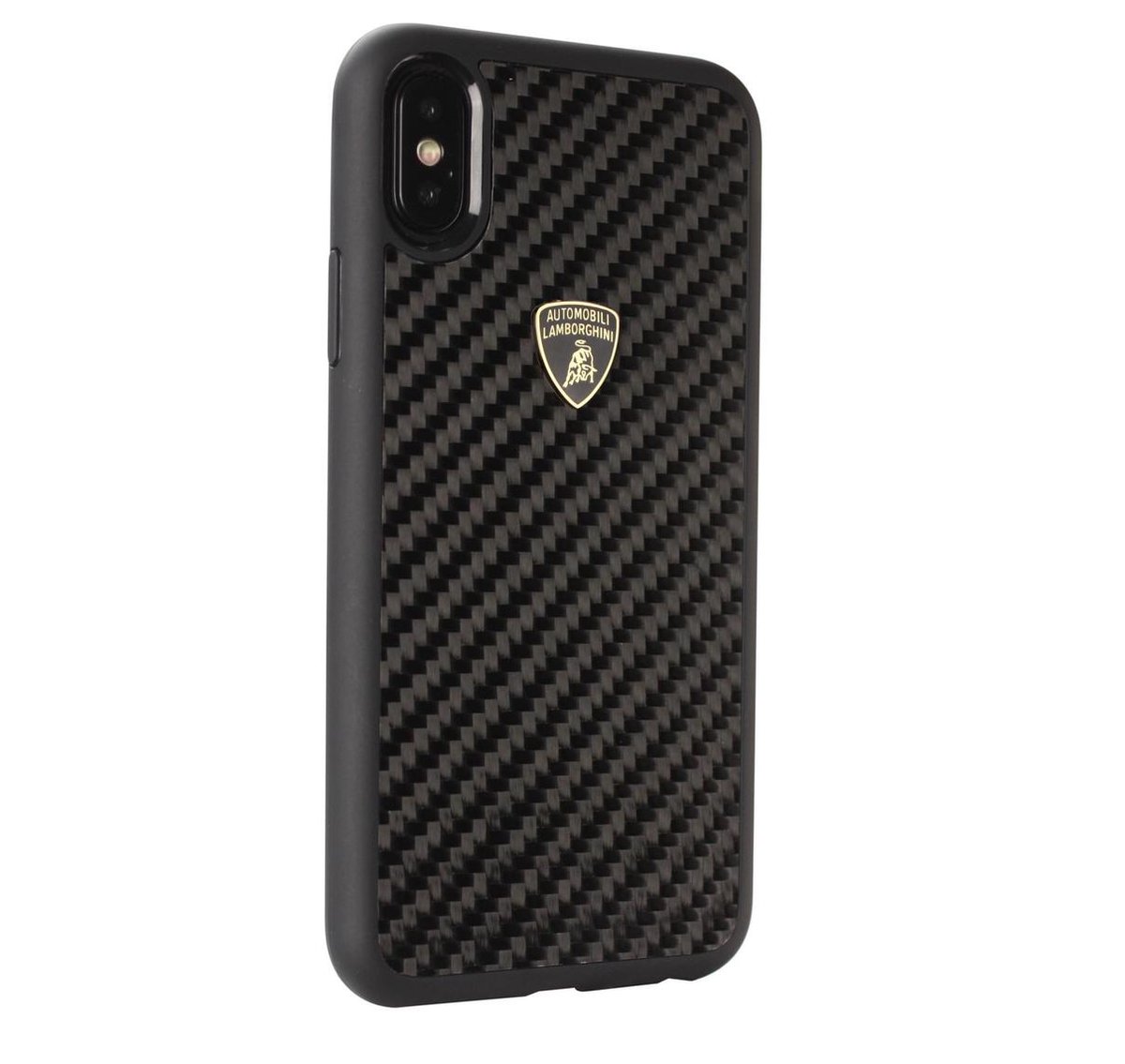 Zwart hoesje van Lamborghini - Backcover - S-Skin - iPhone Xs Max - Carbon fiber