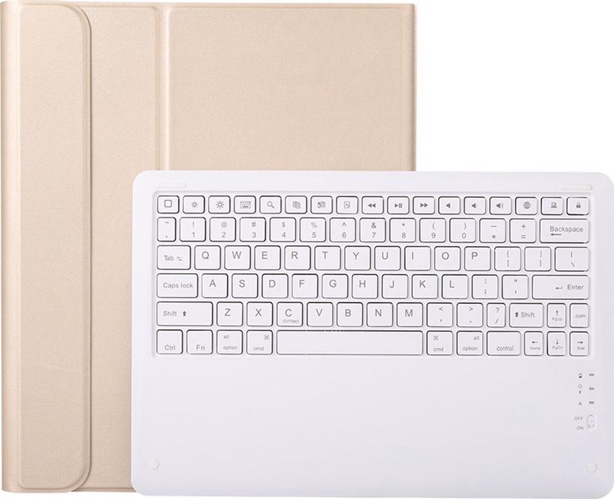 Shop4 - iPad Pro 12.9 (2022/ 2021/ 2020) Toetsenbord Hoes - Bluetooth Keyboard Cover Goud