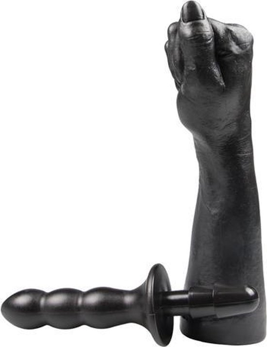Plug Anal Fist Bras Avec Poignée - Marque Doc Johnson - PVC Réaliste Noir - Système Vac-U-Lock