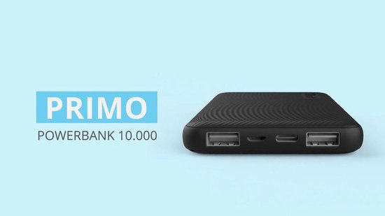 Trust Primo Eco - Powerbank - 10.000 mAh - USB A/USB C - Zwart | bol.com
