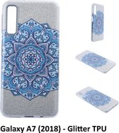 Uniek motief Glitter flower TPU Achterkant voor Samsung Galaxy A7 (2018) (A750)- 8719273282946