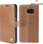 Pierre Cardin Bruin hoesje voor Galaxy S6 Edge - Book Case - Pasjeshouder met Magneetsluiting