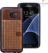 Bruin hoesje Pierre Cardin - Backcover - Samsung Galaxy S7 Edge - Echt leer