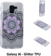 Uniek motief Glitter flower TPU Achterkant voor Samsung Galaxy J6 (J600F)- 8719273283134