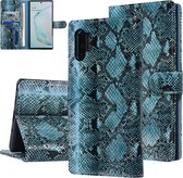 UNIQ Accessory Zwart en Blauw Slangenleer hoesje voor Galaxy Note 10 Plus - Book Case (N975F)