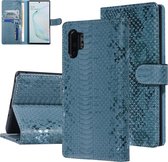 UNIQ Accessory Turquoise Slangenleer hoesje voor Galaxy Note 10 Plus - Book Case (N975F)