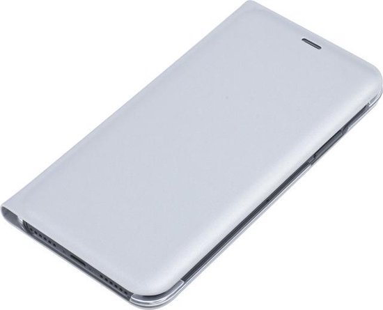 Apple iPhone X; Coque iPhone Xs Card holder Argent Book - Fermeture magnétique